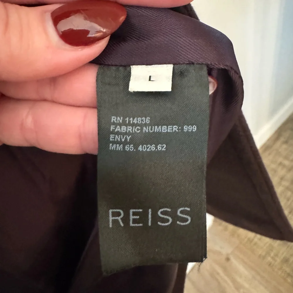 Reiss Deep Plum Pea Coat - Picture 10 of 13